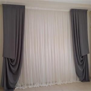 پرده حریر ترک مناسب پذیرایی با دو عدد والان مخمل هازان ریزشی