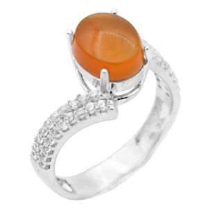 انگشتر عقیق سرخ یمنی نقره زنانه طرح ماهسان