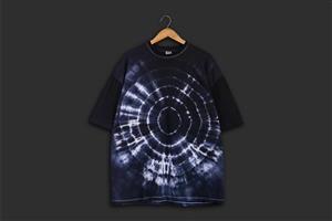 تیشرت تای دای اورسایز ( شیبوری ) دایره‌ای مشکی