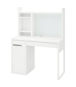 میز تحریر کتابخانه دار ایکیا مدل MICKE اندازه 50×105 سانتیمتر رنگ سفید