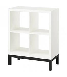 قفسه 2 در 2 پایه دار ایکیا مدل KALLAX ابعاد 94×77 سانتیمتر رنگ بدنه سفید مات پایه مشکی