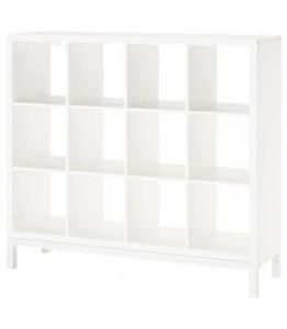 قفسه 3 در 4 پایه دار ایکیا مدل KALLAX ابعاد 129×147 سانتیمتر رنگ بدنه سفید مات پایه سفید