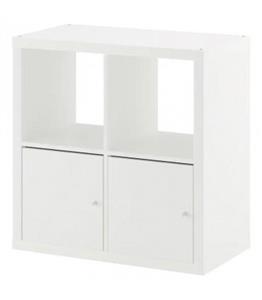 کتابخانه 2 در 2 ایکیا مدل KALLAX دو درب ابعاد 77×77 سانتیمتر رنگ سفید