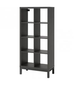 کتابخانه 2 در 4 پایه دار ایکیا مدل KALLAX ابعاد 164×77 سانتیمتر رنگ بدنه قهوه ای تیره پایه مشکی