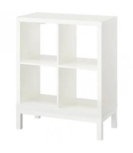 قفسه 2 در 2 پایه دار ایکیا مدل KALLAX ابعاد 94×77 سانتیمتر رنگ بدنه سفید هایگلاس پایه سفید
