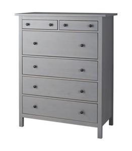 دراور شش کشو چوبی ایکیا مدل HEMNES رنگ خاکستری