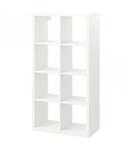 کتابخانه هشت خانه ایکیا مدل KALLAX رنگ سفید اندازه 147×77 سانتیمتر