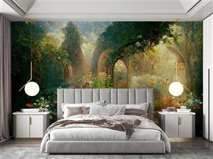 پوستر دیواری منظره طبیعت نقاشی W10176800
