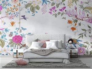 کاغذ دیواری گل گلی رنگارنگ شاد W10191000