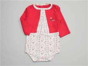 بادی آستین بلند گلدار قرمز تیکو