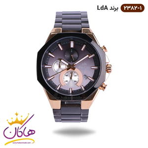 ساعت ال دی ای مشکی قاب رزگلد 2382/1 | لویجی د آنا LDA