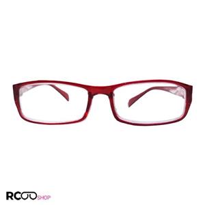عینک مطالعه نمره  2.50 با فریم قرمز و مستطیلی شکل مدل HLL808 