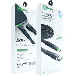 کابل  گرین مدل تایپ سی Green -GS81C دارای چراغ LED