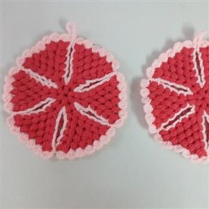 دستگیره بافتنی طرح گل جفتی