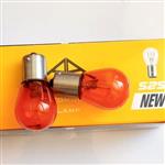 لامپ نارنجی خار کج(خار نامساوی)ولتاژ کار12ولت،بسته 10 عددی،نصب در  چراغ راهنما پارک خودرو.