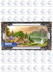 تابلو فرش طلوع خانه روستایی کد 45056