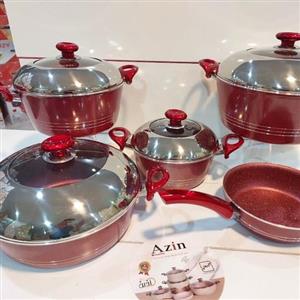 سرویس 9 پارچه قابلمه و تابه نچسب درجه یک آذین