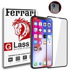 Full Cover and Full Adhesive and camera protector Ferrari Temperd glass Apple Iphone XR