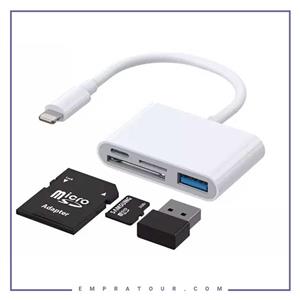 مبدل لایتنینگ چهار پورت جویروم Joyroom S-H142 Lightning To Usb Otg Card Reader 