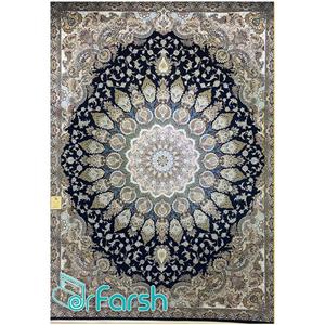 فرش 1500 شانه قیطران طرح پدیده رنگ سرمه ای