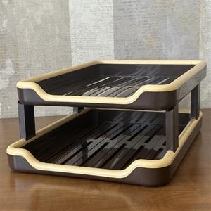 کازیه دو طبقه رومیزی آذران تحریرات اداری - قهوه ای 