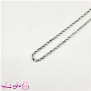 زنجیر زنانه استیل مدل طنابی سیلور کد 495
