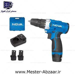 دریل شارژی 12 ولت دو باتری پیچ گوشتی با کیف مدل نوا nova 8512
