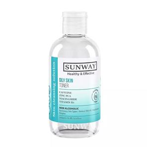 سان وی تونر  محلول پاک کننده پوست چرب و جوشدار فاقد الکل  SUNWAY OILY SKIN TONERNOONE ALCOHOL