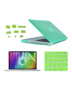 OEM ENKAY for MacBook Pro 13.3 inch (US Version) / A1278 4 in 1 Crystal Hard Shell Plastic Protective Case with Screen Protector  Keyboard Guard  Anti-dust Plugs(Green) 