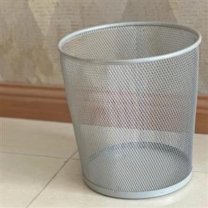 سطل زباله فلزی توری اداری - نقره ای - ارتفاع 28