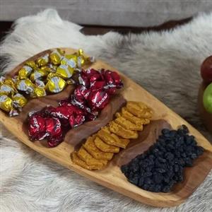 اردو خوری و رولت خوری  اردورخوری چوبی موجدار دار ظروف چوبی از چوب گردو 