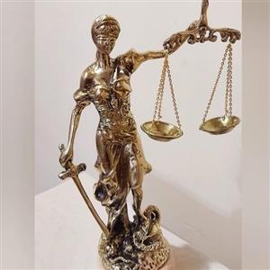 تندیس عدالت تمام برنجی ( برنز ) سایز بزرگ تزیینی دکوری با کیفیت بسیار بالا و سنگین با سطح کیفیتی درجه یک بسیار زیبا جدید