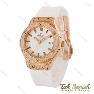 ساعت هابلوت زنانه فول نگین سفید قاب رزگلد Hublot-5134-L