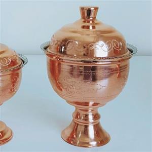 قندان مسی بزرگ  پایه دار (طرحدار  و نانو شدهبا کیفیت عالی)