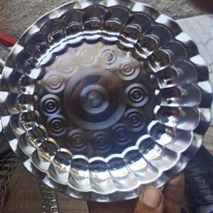 سینی بندانگشتی سایز25 ورق 5ضخیم سینی لب کنگره سینی استیل بگیر ضدزنگ