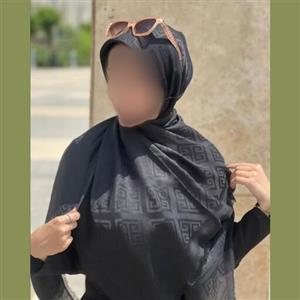 روسری ژاکارد نخی مشکی تک رنگ قواره بلند 140 
