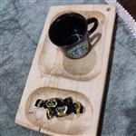 سینی چوبی قهوه و کیک مدل کافه ای