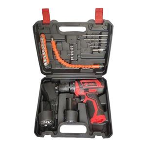 دریل شارژی 12ولت 2 باتری ادون با لوازم