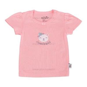 بلوز آستین کوتاه نوزادی برند نیلی طرح لاولی (صورتی)