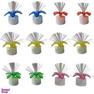 شمع ال ای دی مدل فیبرنوری چشمک زن رنگی مجموعه 12 عددی