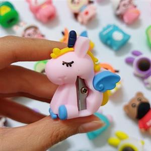 مداد تراش سیلیکونی یونیکورن عطری کد 8 در دو رنگ صورتی و نارنجی