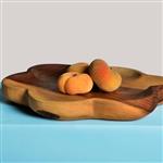 ظرف شیرینی و میوه چوب گردو دستساز رنگ طبیعی چوب پوشش داده شده با روغن hemel قابل شستشو ابعاد33در33 ارتفاع 4