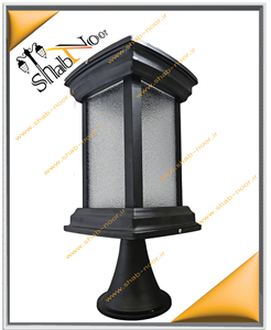 چراغ حیاطی سردری مشکی مدل پادرا همراه باسرپیچ سرامیکی