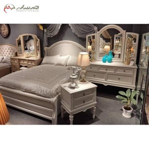 سرویس خواب،تخت خواب دو نفره مدل U ،همراه با میز آرایش و پاتختی