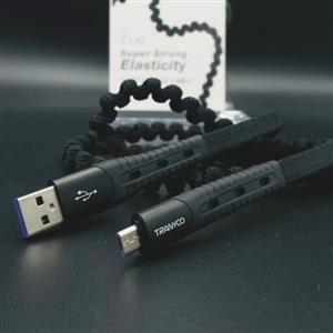 کابل شارژ کنفی فنری فست برند ترانیو مدل x18 میکرورنگ مشکی