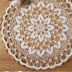 رومیزی قلاببافی ابریشم دستباف قطر 45 تا 50 لذت بافتن در رنگ دلخواه