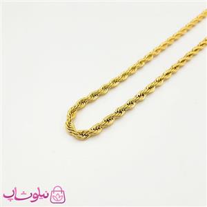 زنجیر طنابی مردانه گلد استیل ضخیم 60 سانت