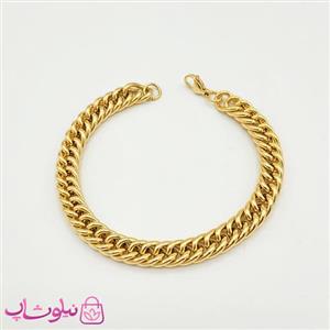دستبند مردانه زنجیری مدل کارتیه استیل طلایی