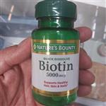 قرص بیوتن نیچرز بونتی 5000 میکروگرم 60 تایی  Biotin nature’s bounty