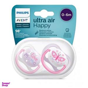 ست پستانک 2 عددی اونت مدل ultra air happy کد SCF080/17